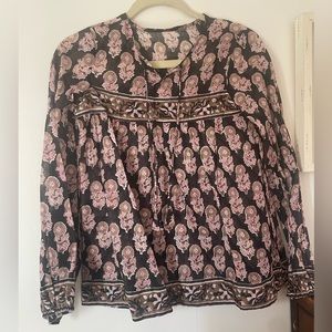 Victoria Dunn Black and Pink Print Clara Blouse - XS